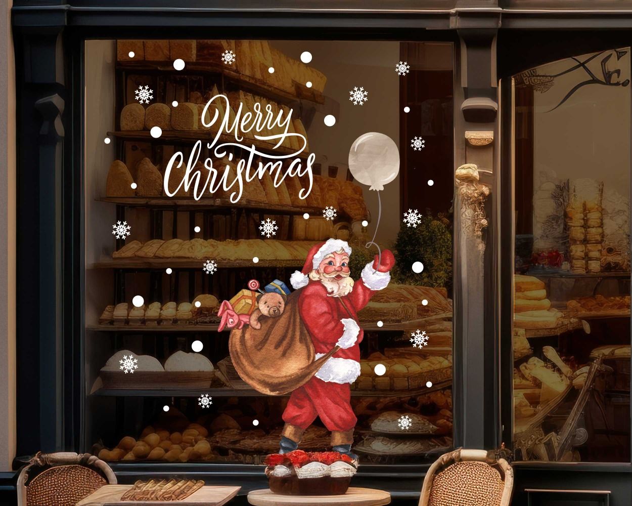 Merry Christmas Santa Claus Window Decorative Decals