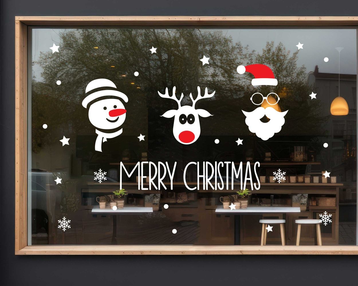 Merry Christmas Window Glass Vinyl Stickers