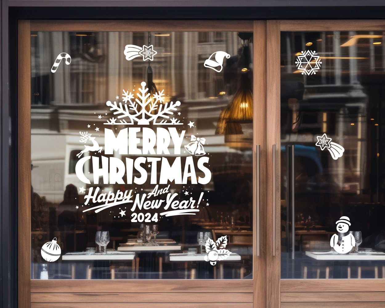 Merry Christmas Window Stickers for Shop Window Decor