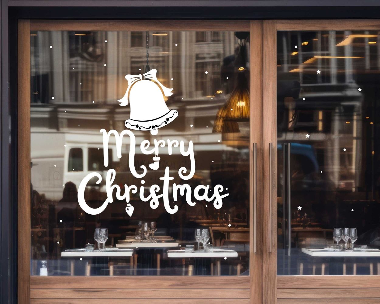 Best Merry Christmas With Bell Decals For Window Glass Decor