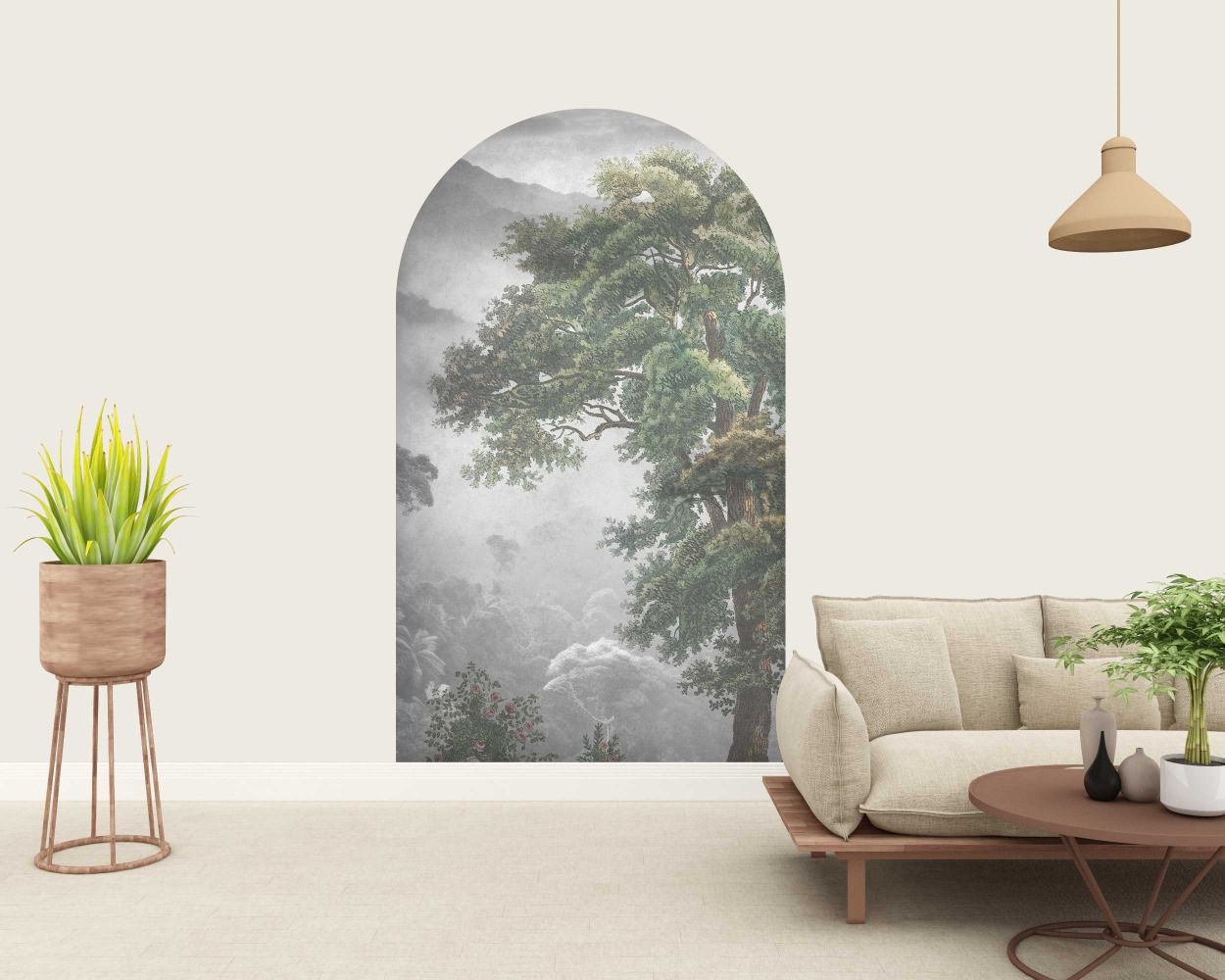 Beautiful Mist Covered Vintage Forest Arch Wall Decals for Bedroom Decor 