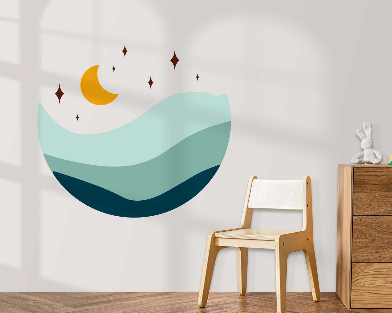 Moon Art Circle Bohemian Wall Stickers For Interior Decoration 