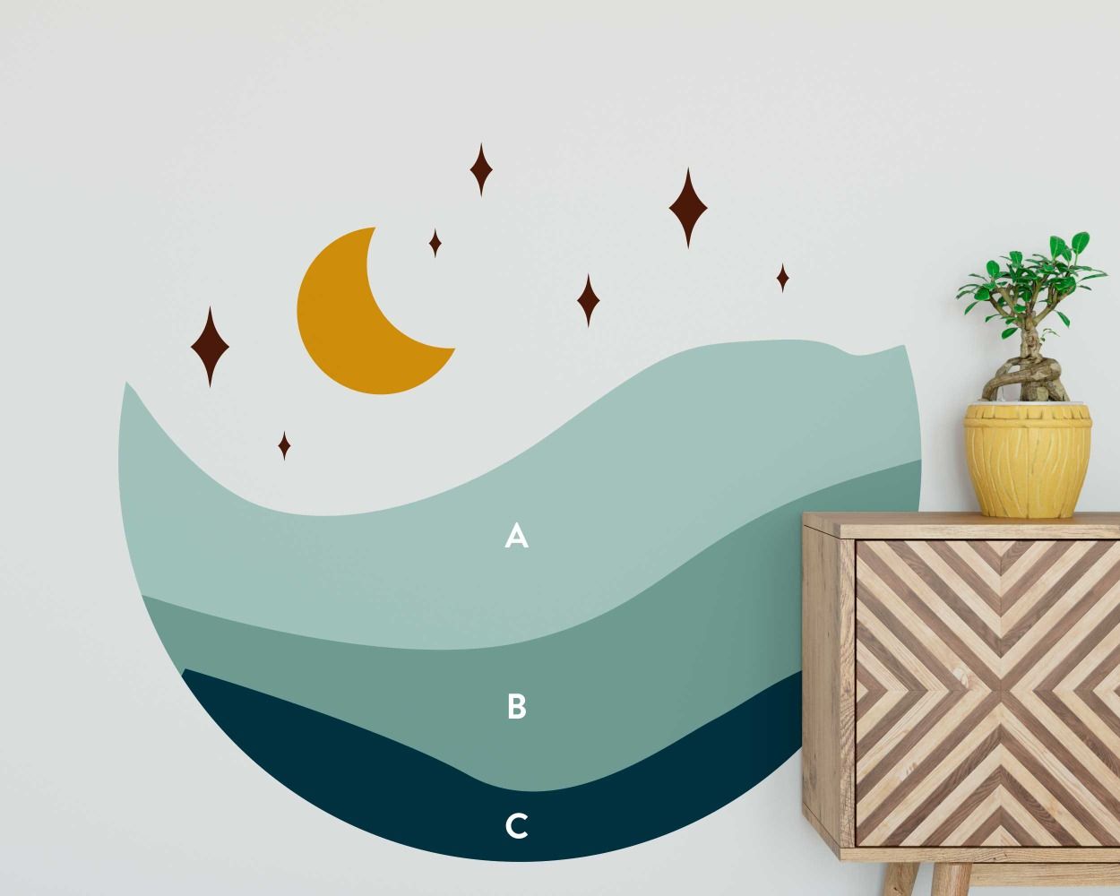 Moon Art Circle Bohemian Wall Stickers