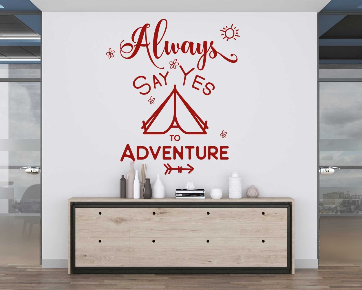 Always Say Yes To Adventure Quotes Wall Stickers