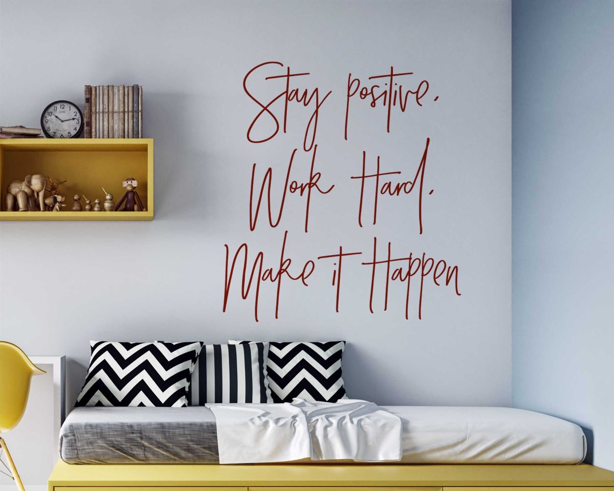 Stay Positive Work Hand Make It Happen Quotes Wall Decals 