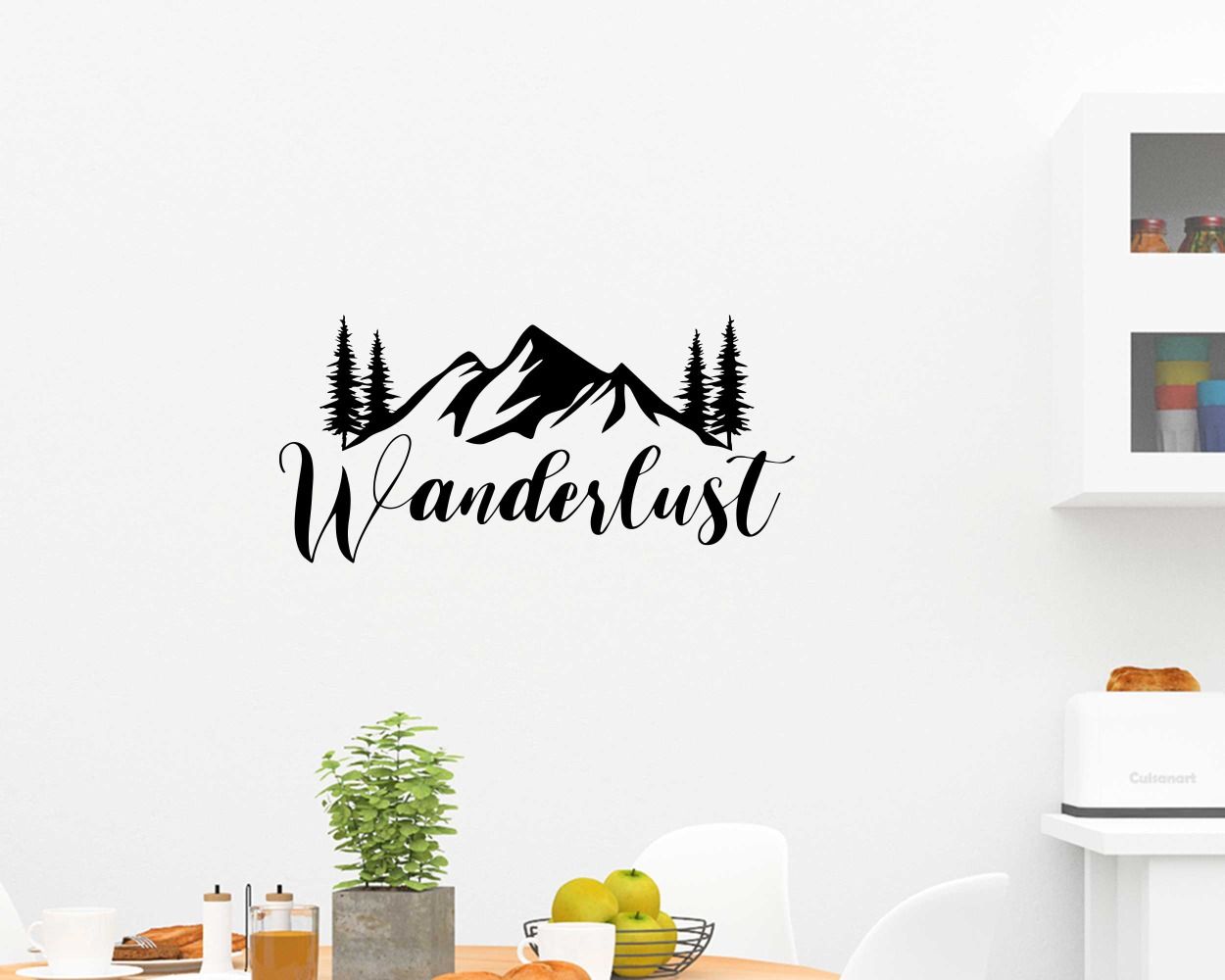 Mountain With Wanderlust Quotes Wall Decals For Home Decorations