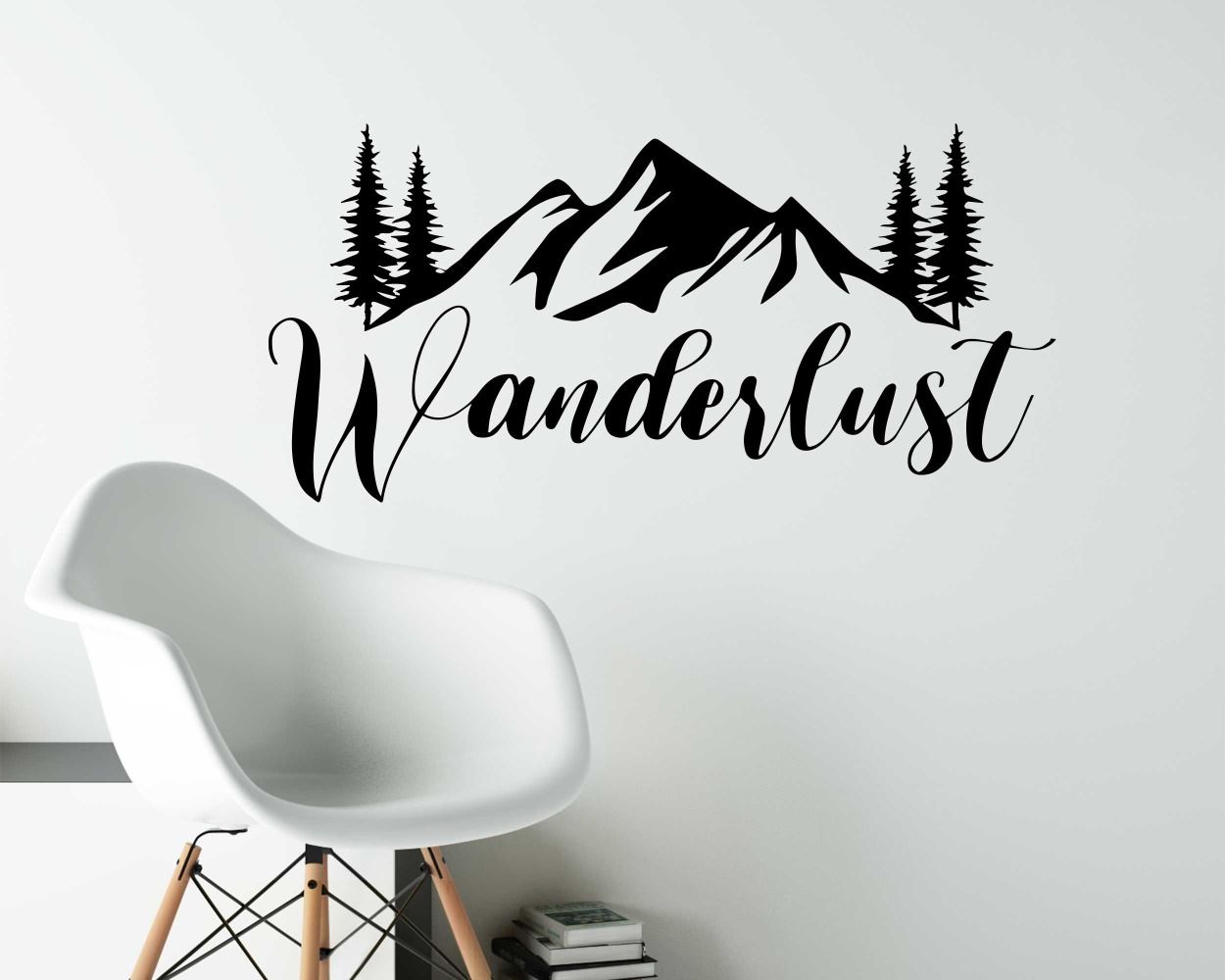 Mountain With Wanderlust Quotes Wall Stickers For Home Decorations