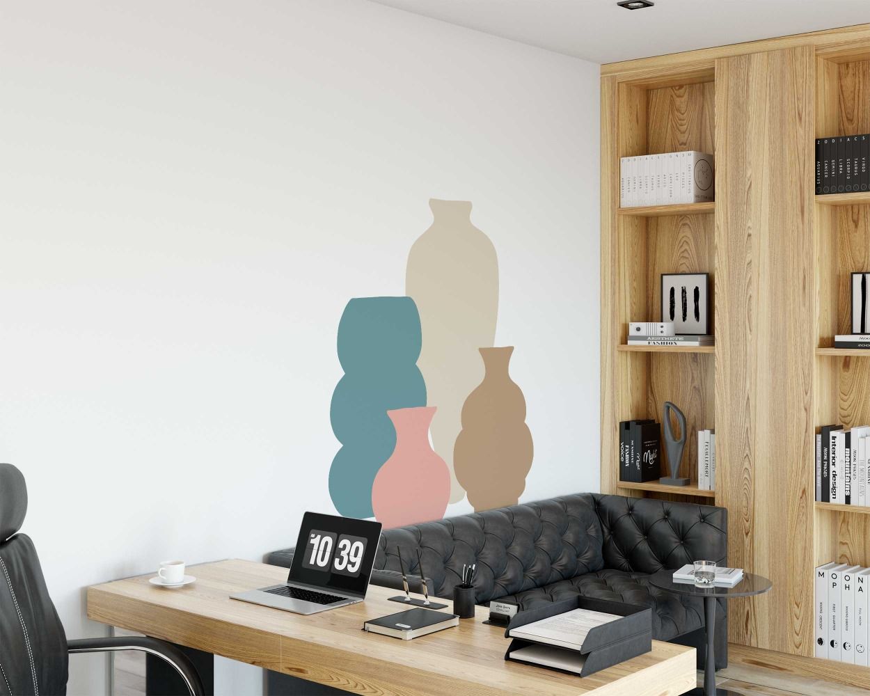 Multiple Size Colorful Flower Vase Wall Stickers For Home Decoration 