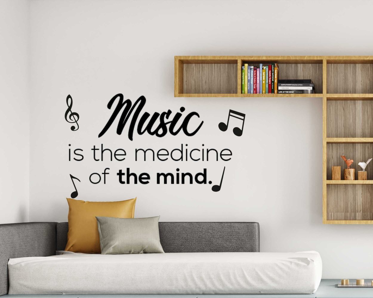 Music Is The Medicine Of The Mind Wall Decals For Room Decoration