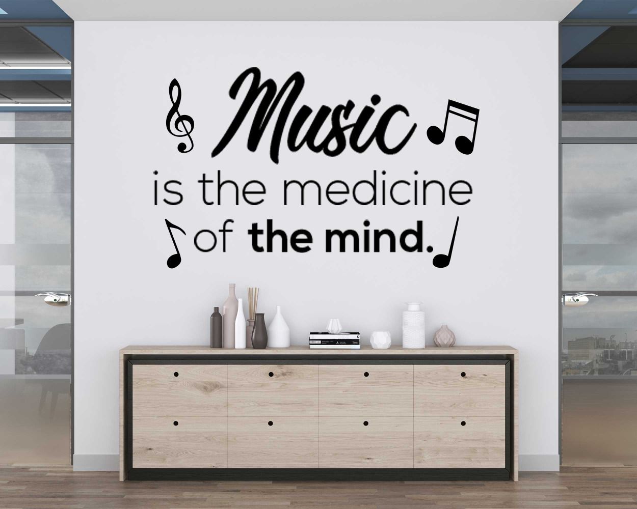 Music Is The Medicine Of The Mind Wall Decals