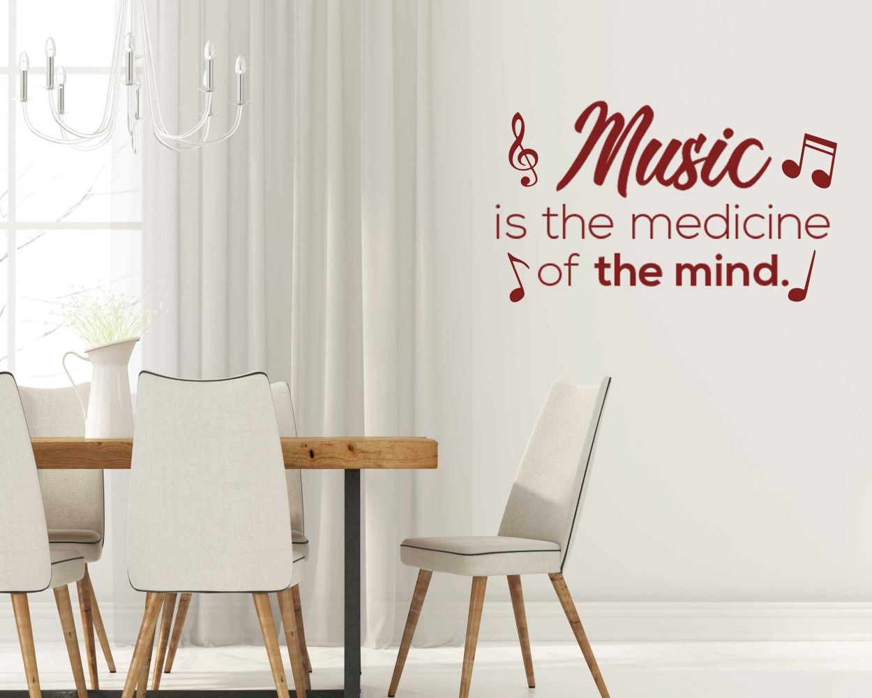 Music Is The Medicine Of The Mind Wall Stickers For Room Decoration
