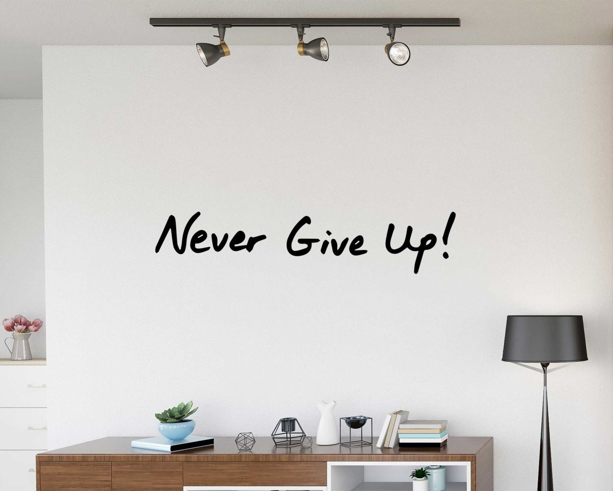 Never Give Up Motivational Quote Wall Decal For Office Room Decor