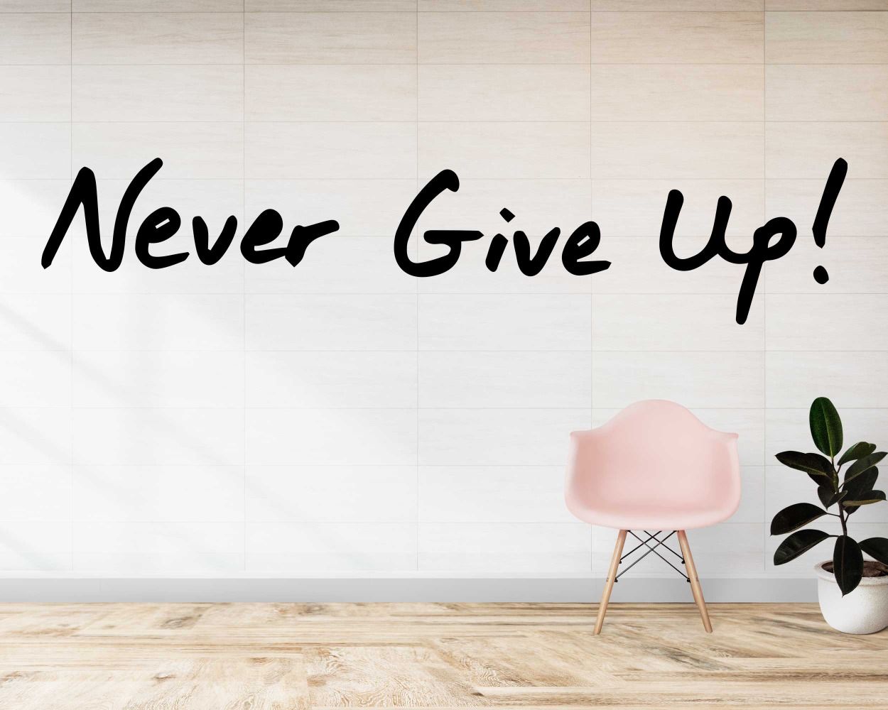 Never Give Up Motivational Quote Vinyl Sticker