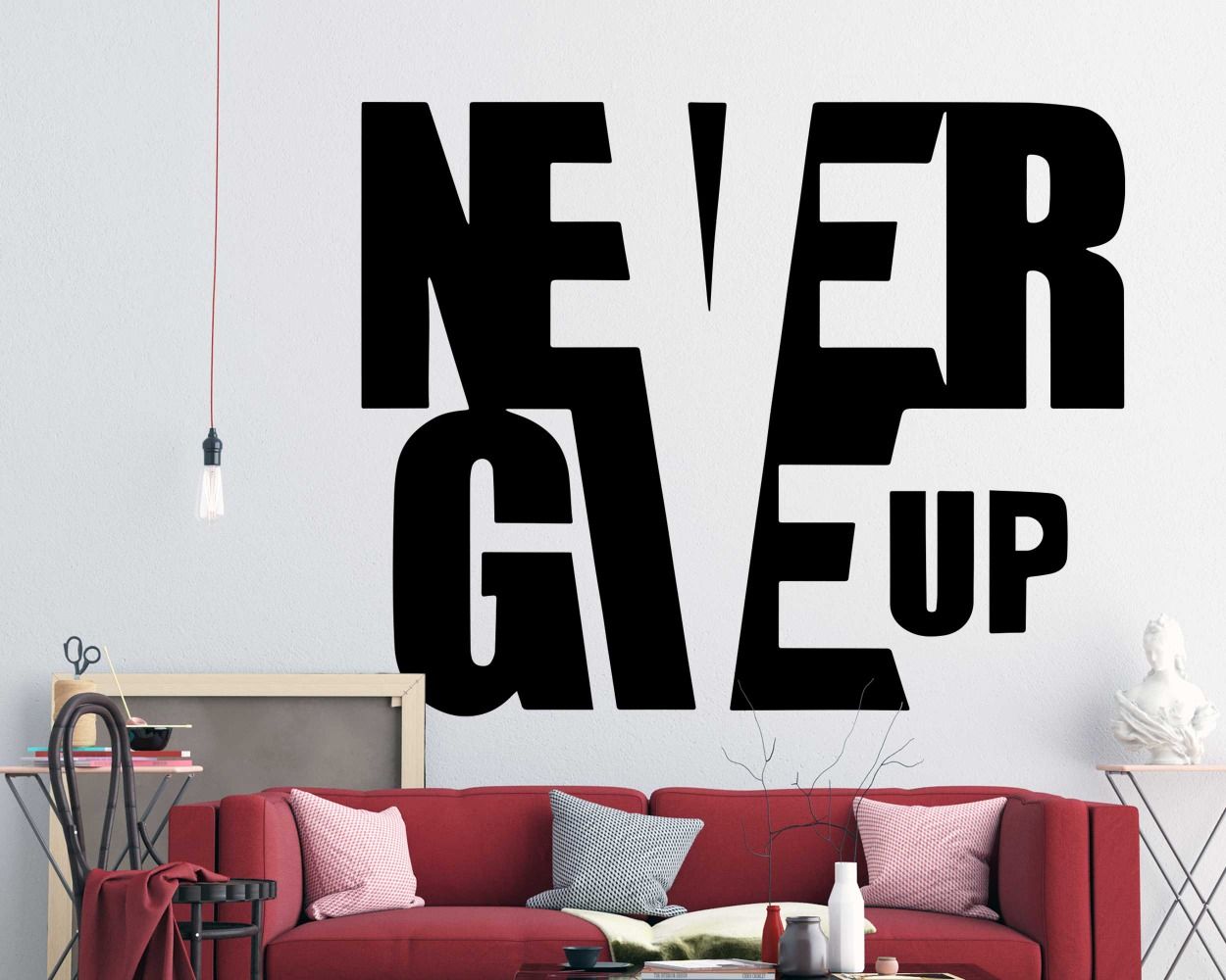 Never Give Up Motivational Quote Wall Decals