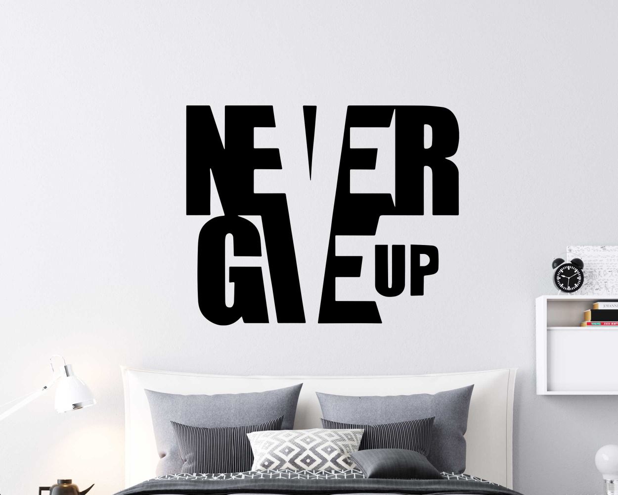 Never Give Up Motivational Quote Vinyl Stickers