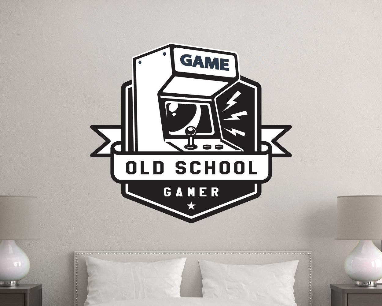 Old School Gamer Wall Stickers For Ultimate Gaming Room Decorations