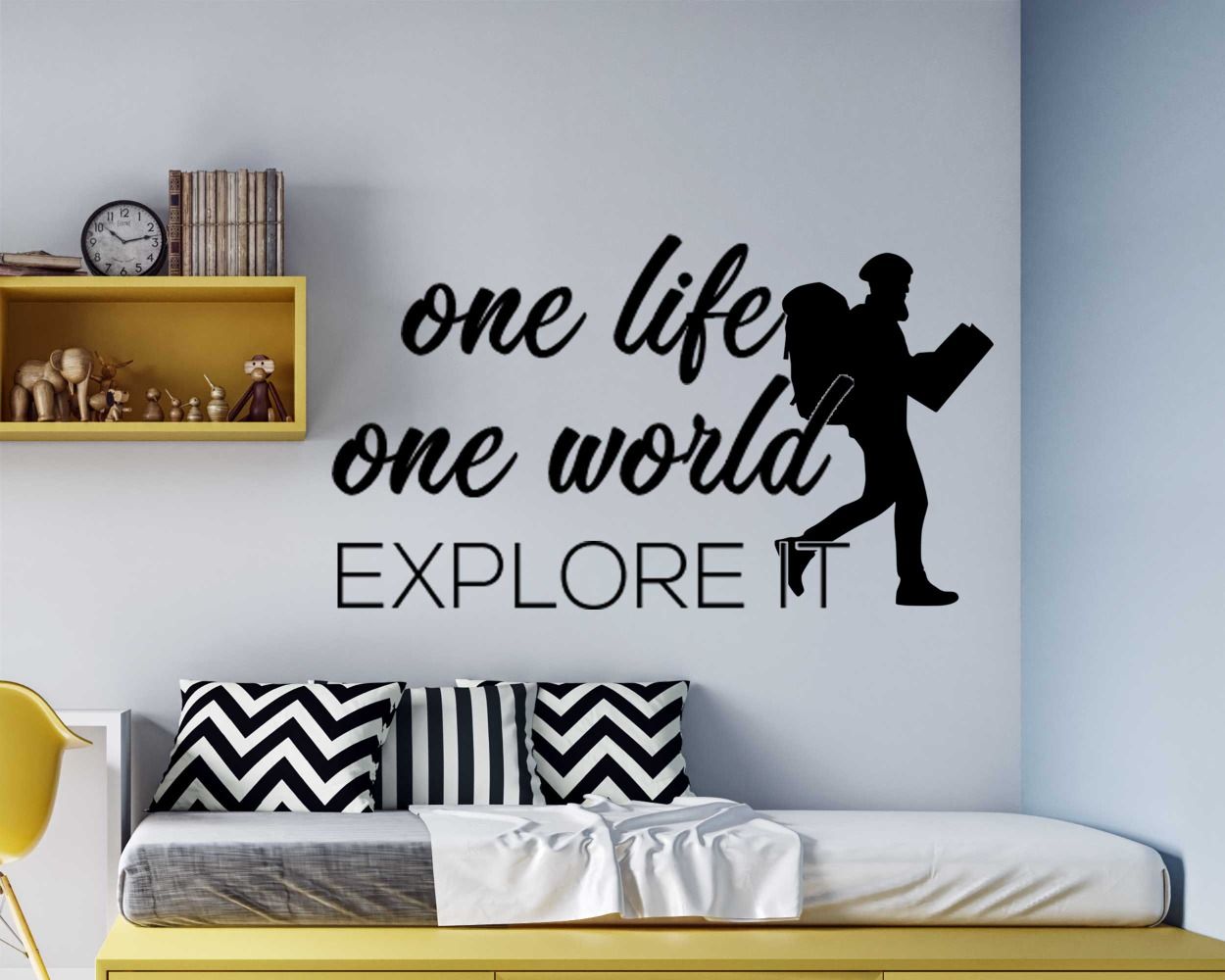 One Life One World Explore It Motivative Wall Stickers