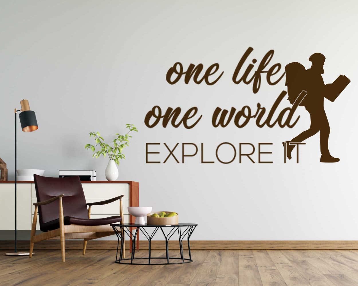 One Life One World Explore It Best Motivative Wall Stickers