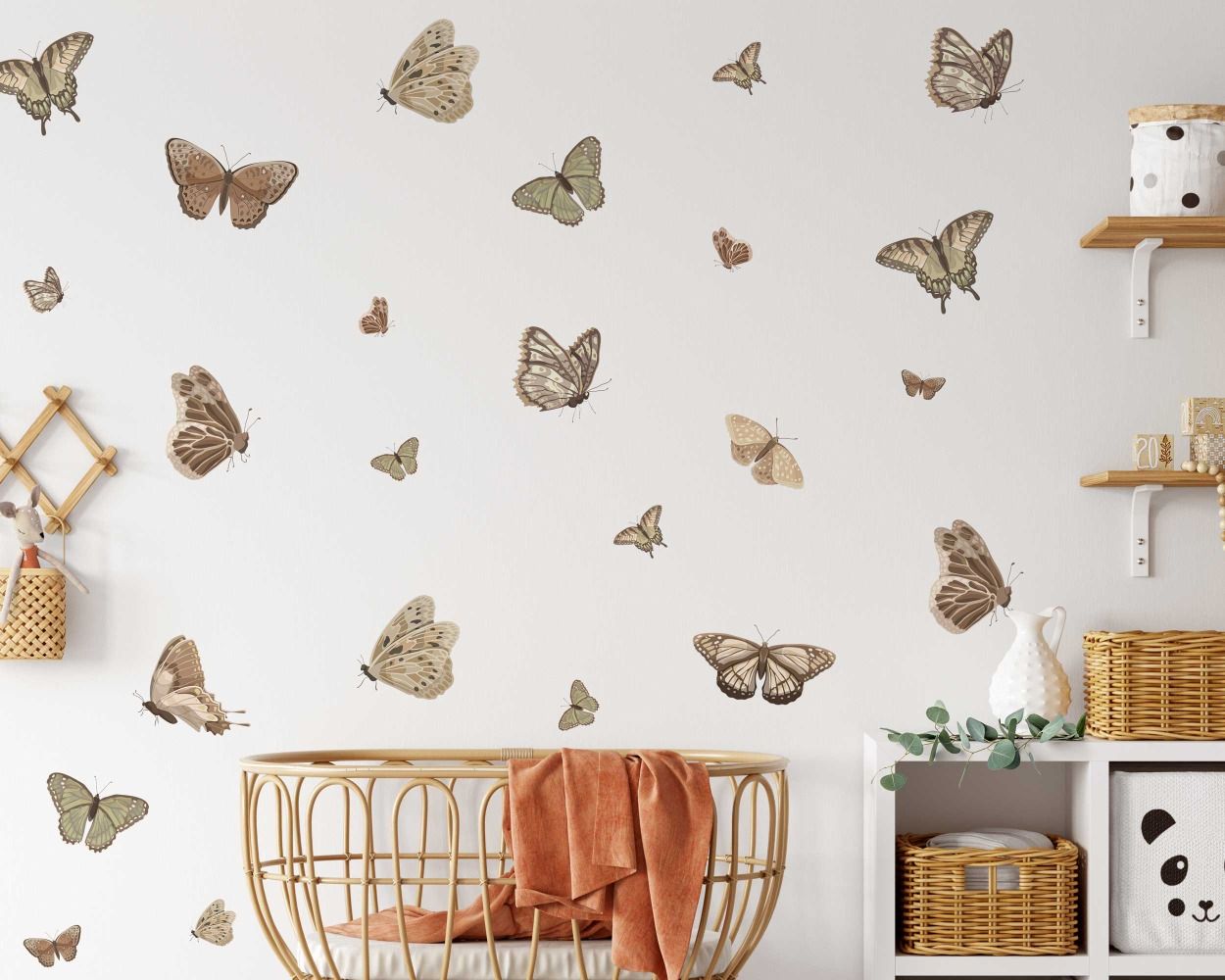 Pastel Color Beautiful Butterflys Wall Decals for Bedroom Decor 
