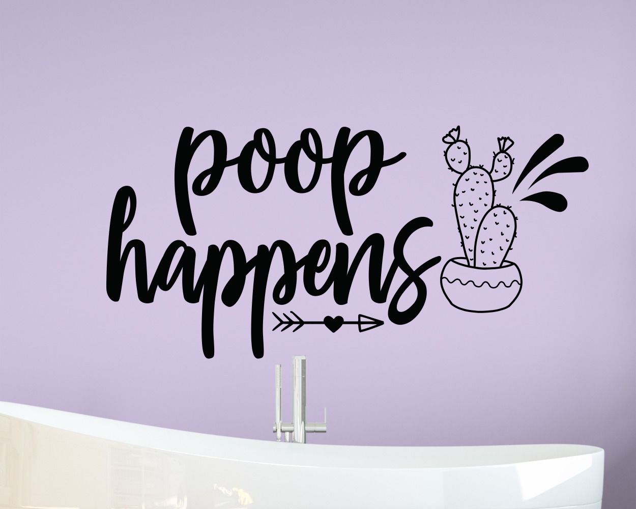 Poop Happens Motivational Quote Vinyl Decal For Bathroom Toilet Decoration 