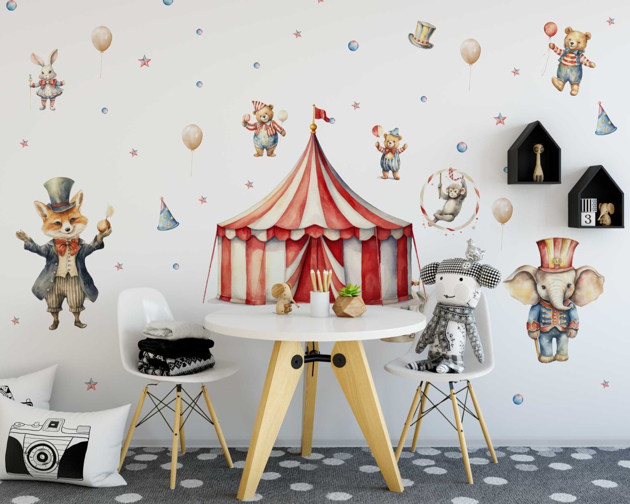 Best Cute Animal Circus Wall Stickers