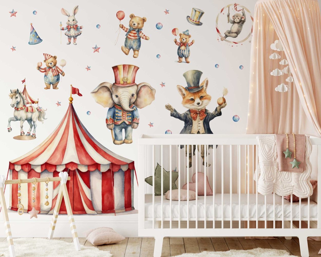 Best Cute Animal Circus Wall Decals