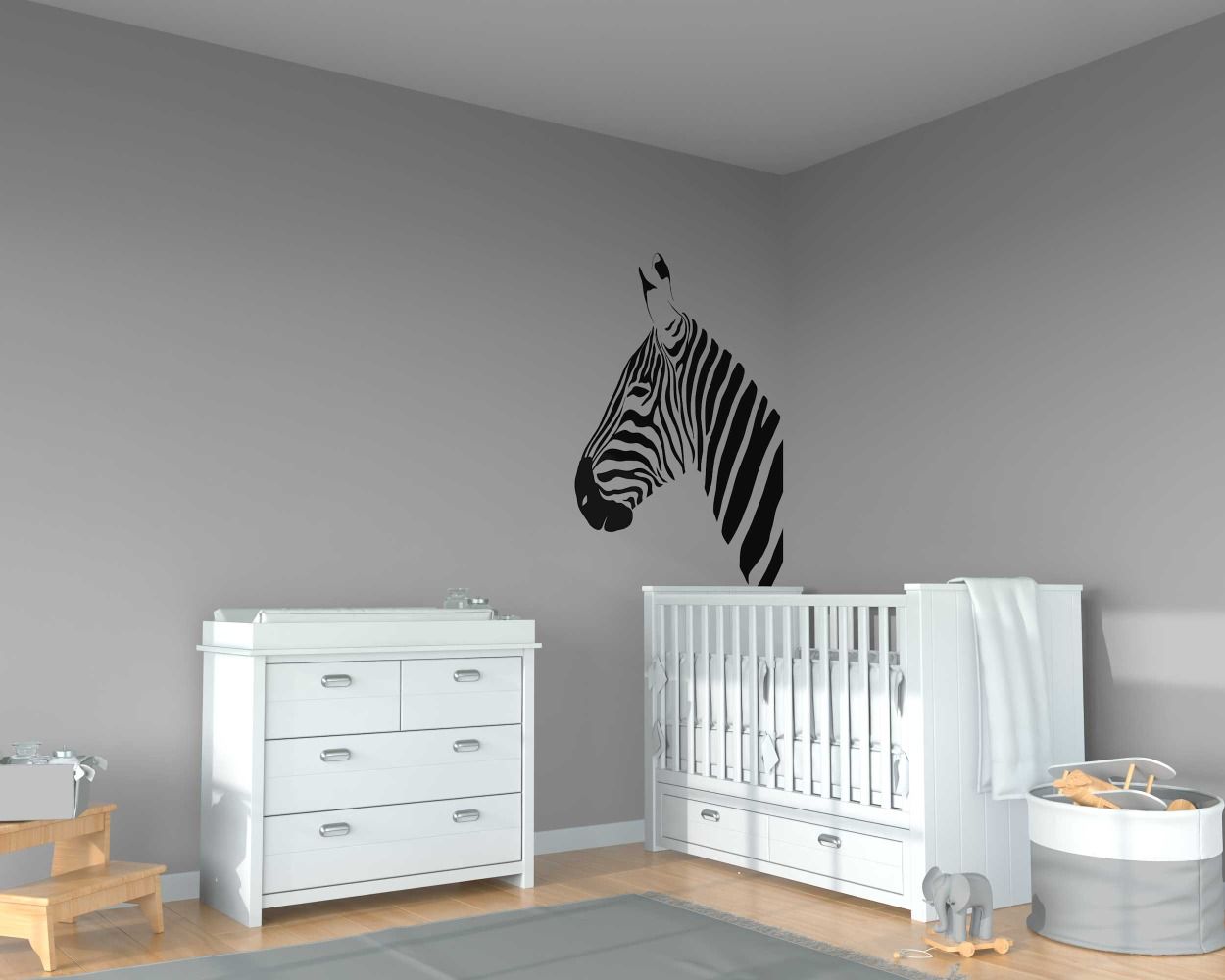 Safari Animal Zebra Face Wall Decals For Kids Room Decoration