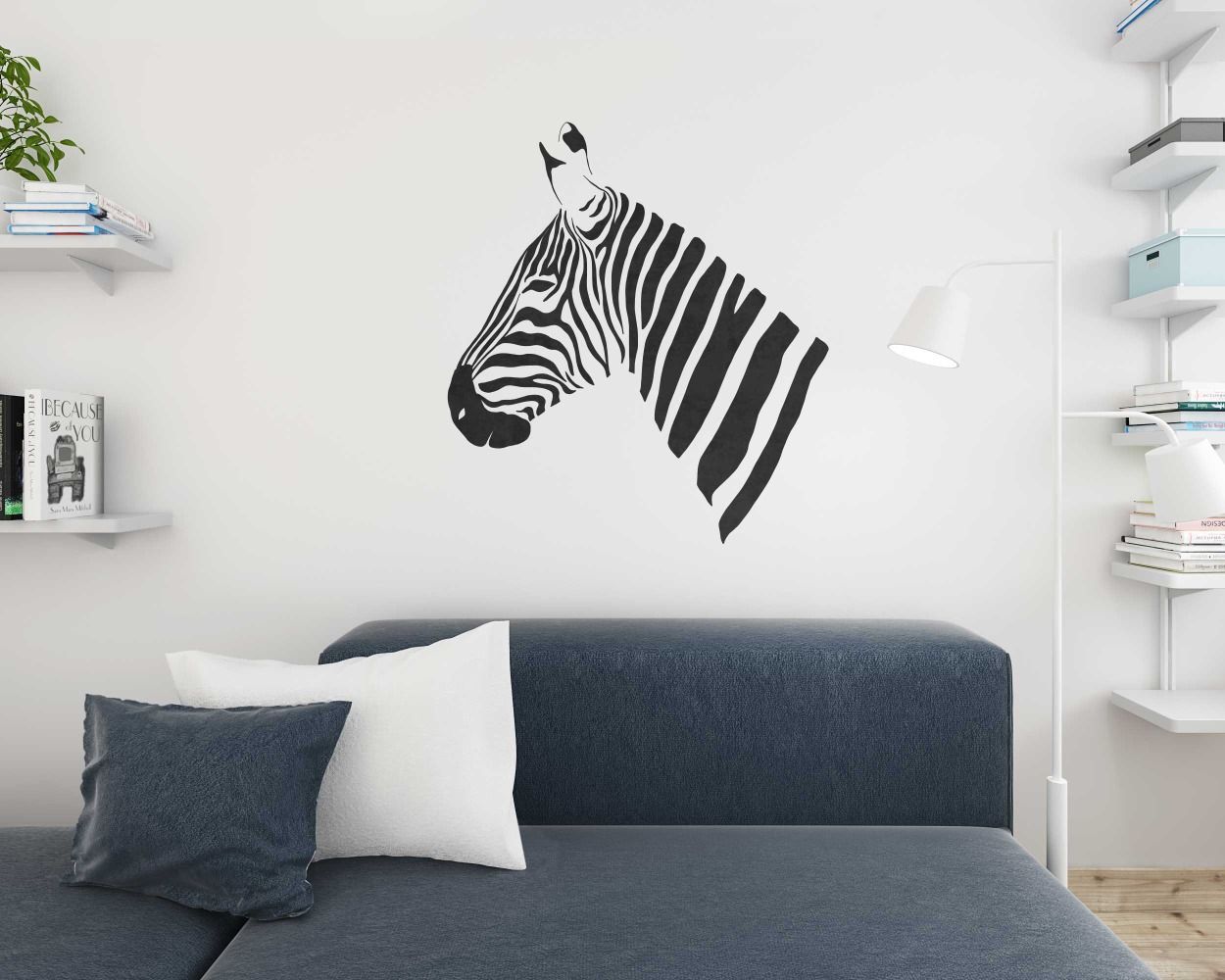 Safari Animal Zebra Face Wall Stickers For Kids Room Decoration