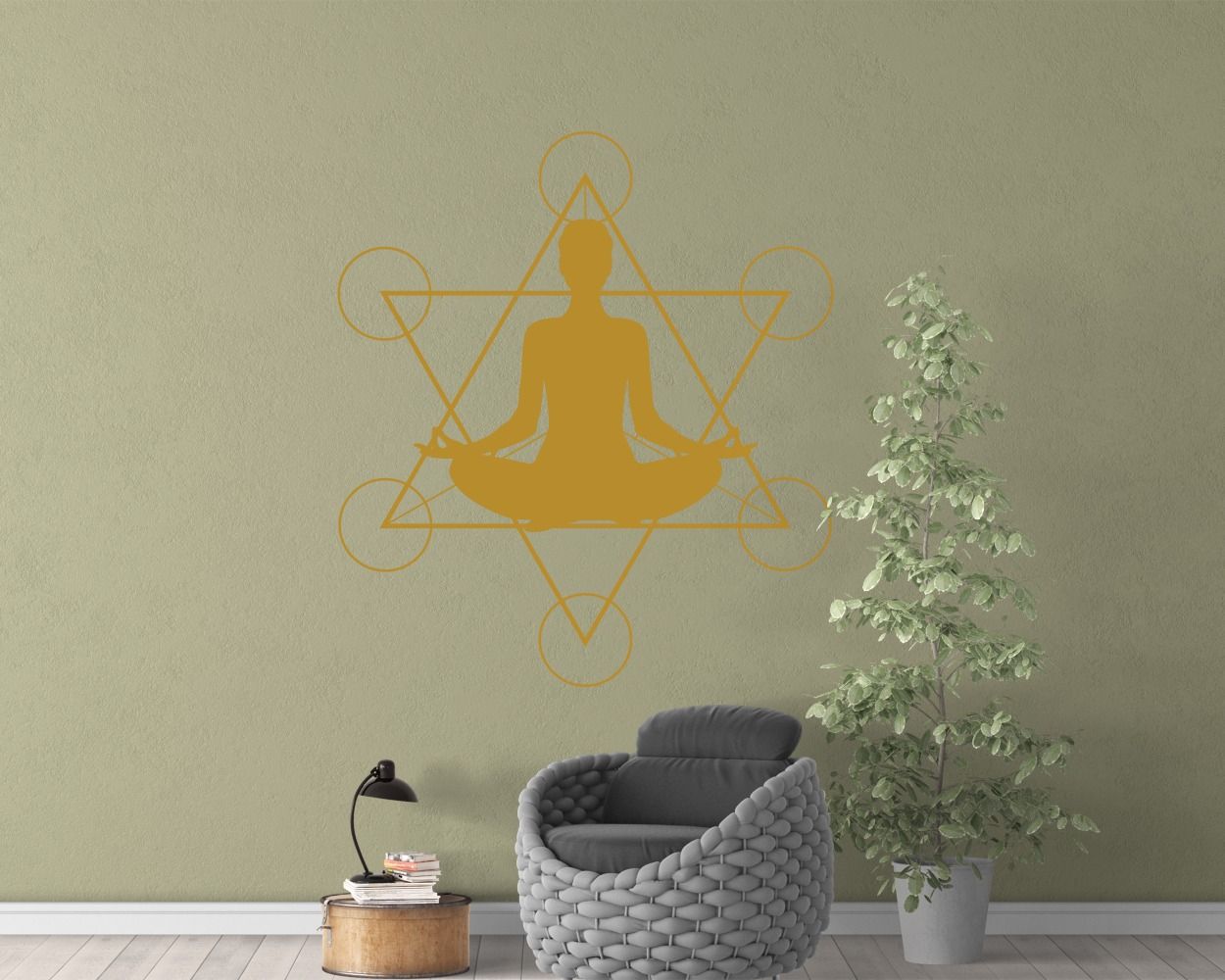 Best Beautiful Simple Buddha Geometric Meditation Yoga Wall Decals