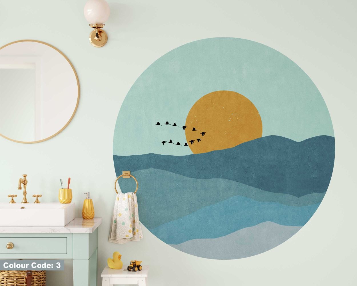 Beautiful Sun Mountain Boho Wall Stickers