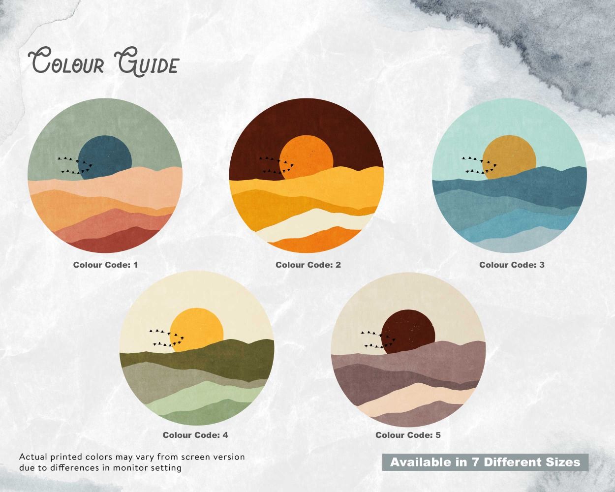 Beautiful Sun Mountain Boho Wall Decals