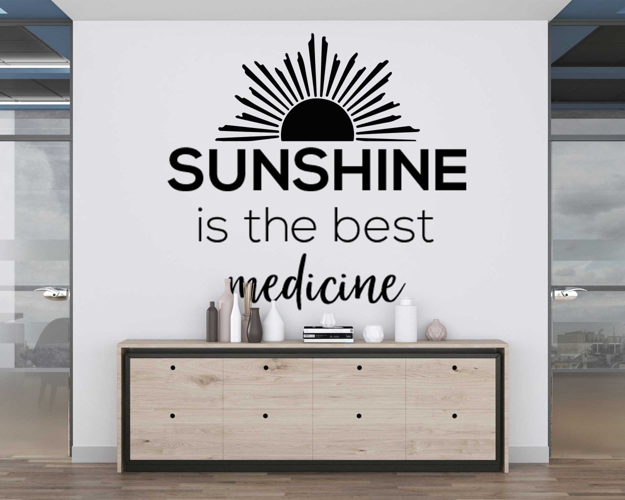 Sunsine Is The Best Medicine Quotes Wall Stickers For Room Wall Decoration