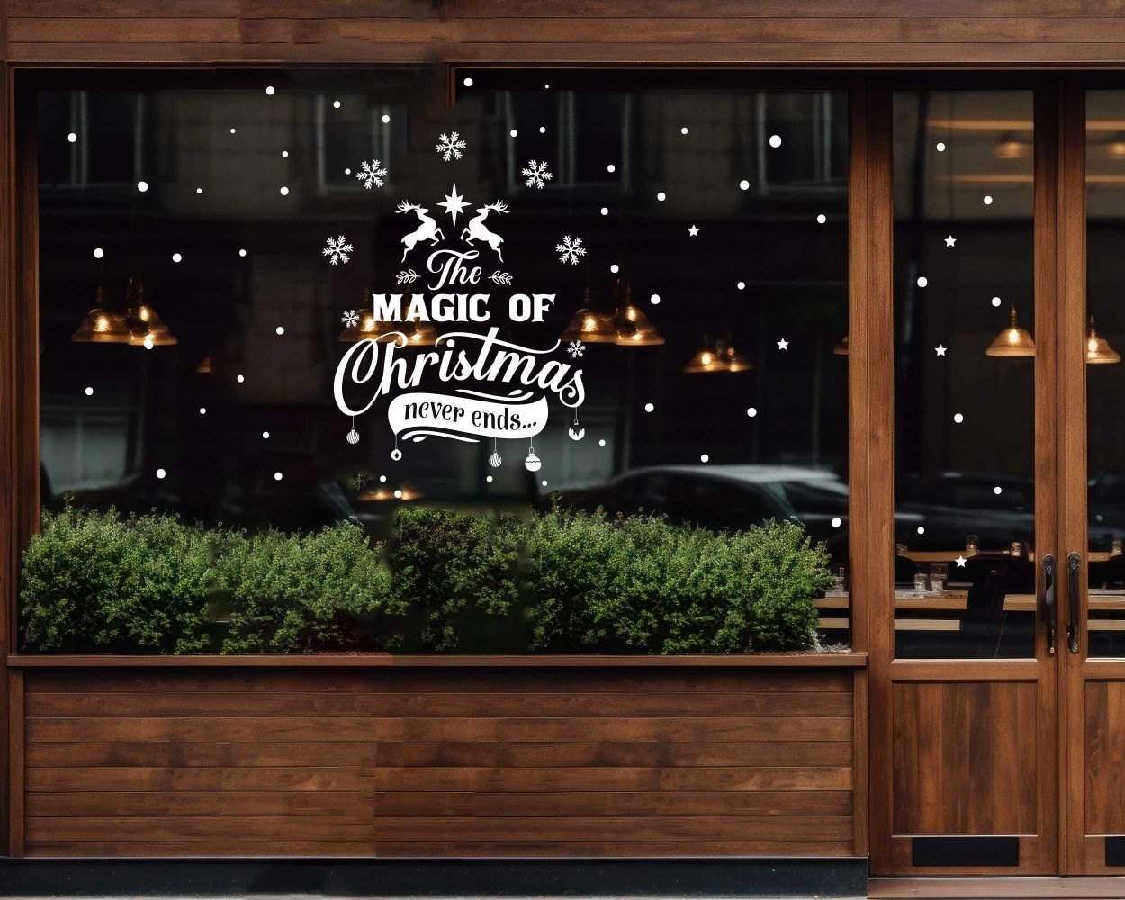 The Magic Of Christmas Never Ends Decals For Shop Front Window Glass Decoration