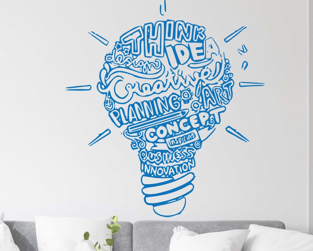 Think Idea Motivational Wall Decals For Office Room Decoration