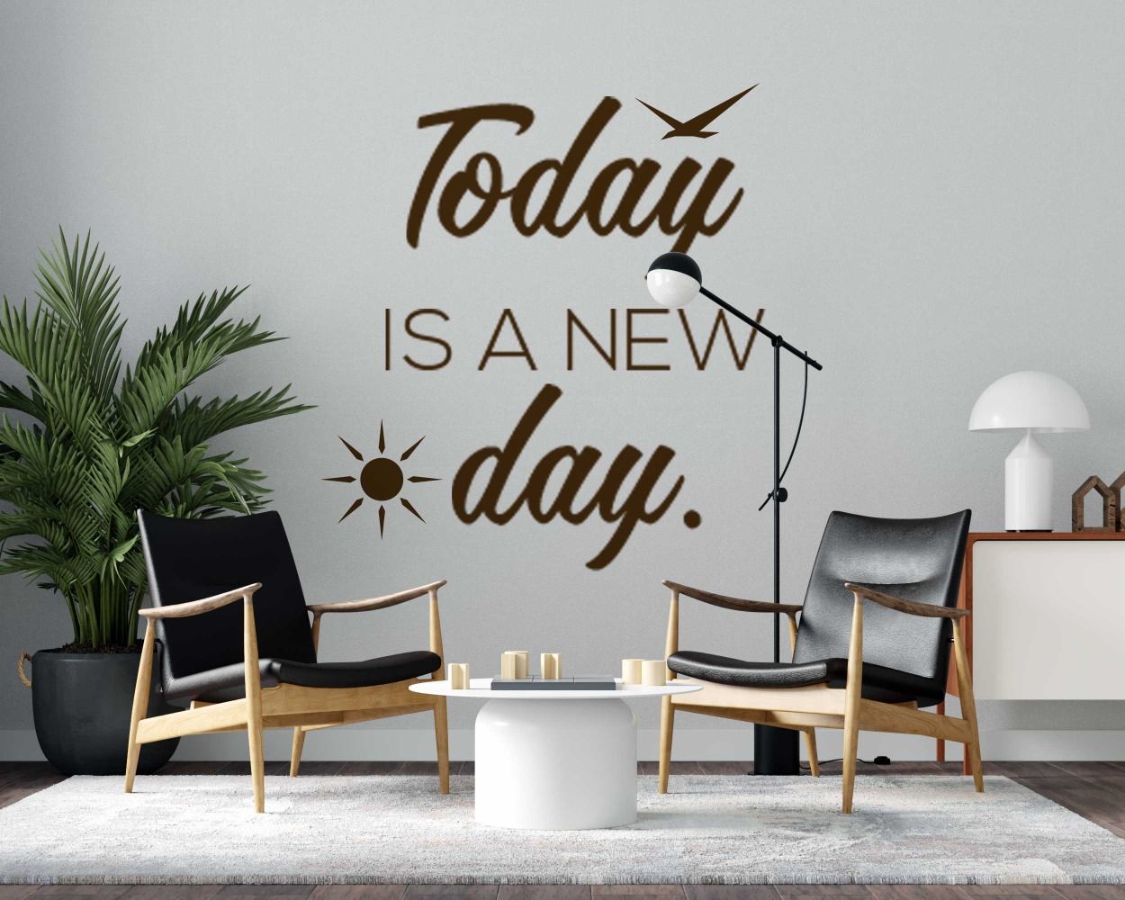 Today Is A New Day Motivational Quotes Wall Decals for room wall decoration