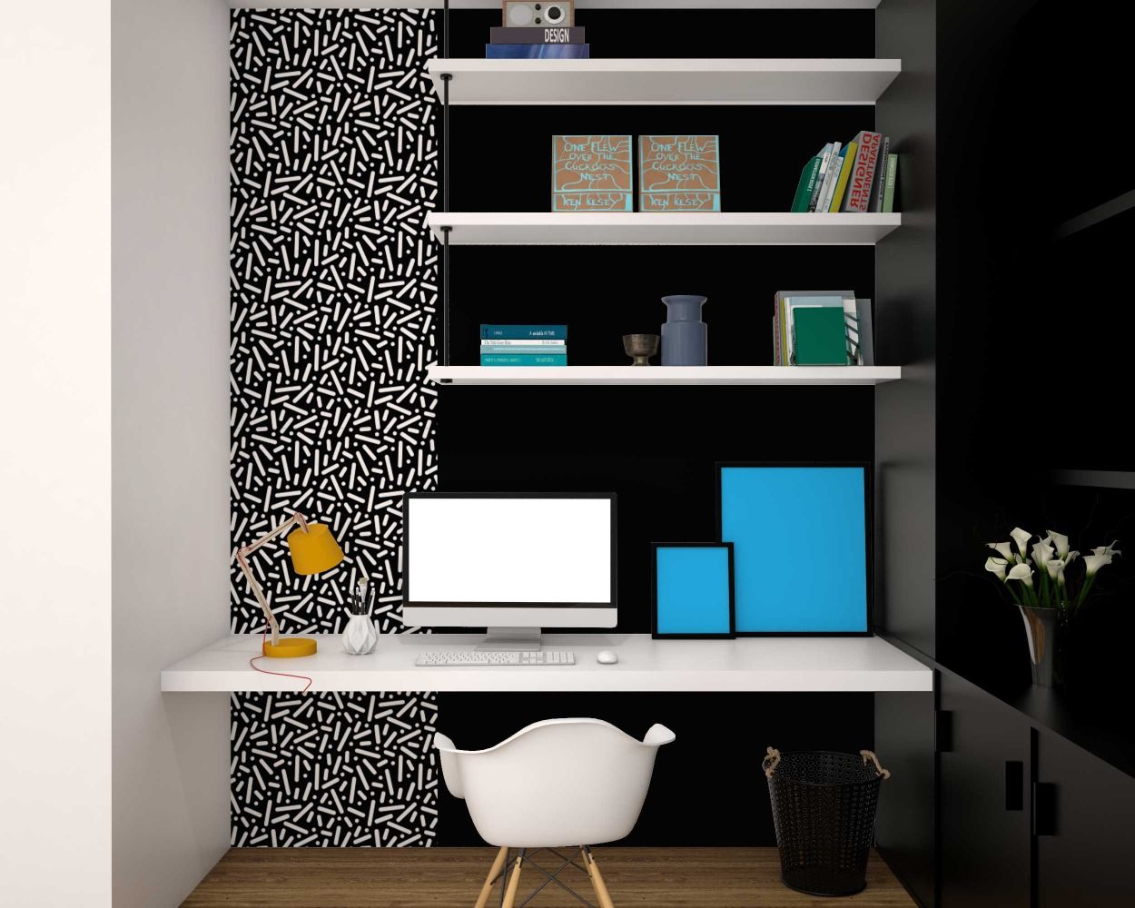 Trendy Lines Seamless Pattern Wall Decals For Home And Office Decoration 