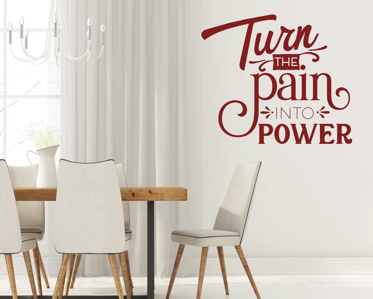 Turn The Pain Into Power Motivational Quotes Wall Stickers