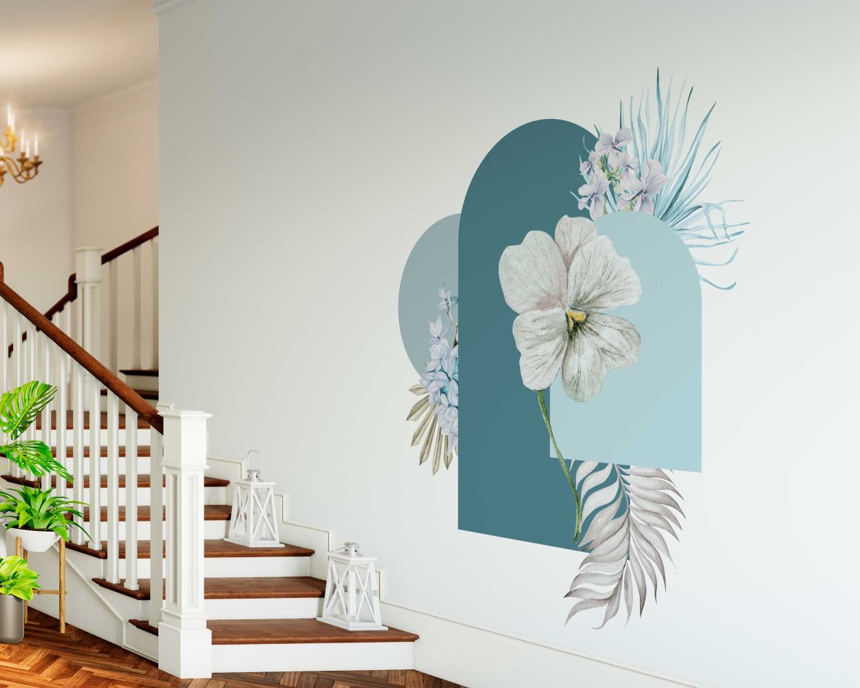 Floral Decoration Arch With Flower Wall Decals