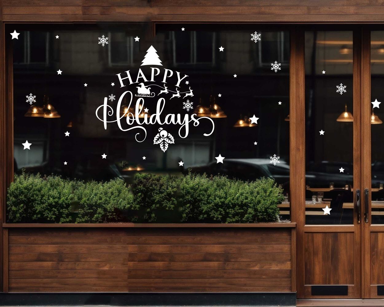 Best Happy Holidays Christmas Vinyl Decals For Shop Window Glass Decor