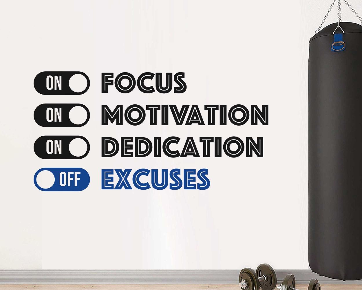 Motivational Fitness Quotes Wall Decals for Gym Decor