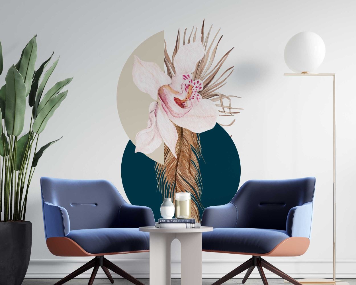 Best Beautiful Flower With Circle Bohemian Wall Stickers