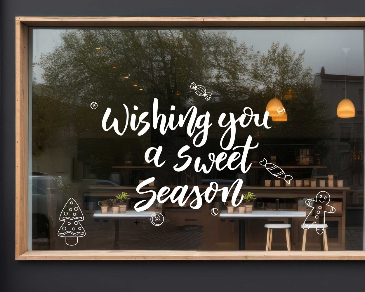 Best Wishing You A Sweet Season Decals For Glass Window Decoration