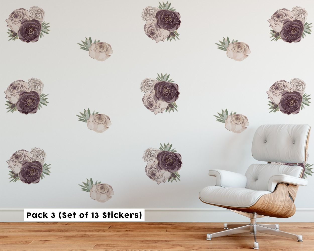 Best Beautiful Rose Flowers with Leaves Floral Headboard Wall Decals.shop now