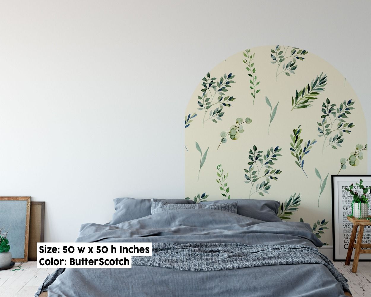 Cute and Best Arch Shape pattern Bedroom Floral Headboard Vinyl Wall Stickers for kids Bedroom Decor