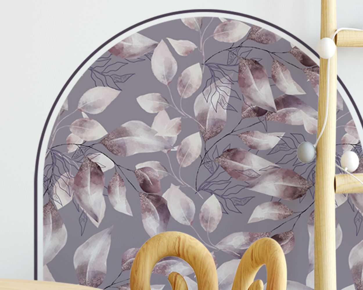 Arch Shape pattern Bedroom Floral Headboard Vinyl Wall Decals