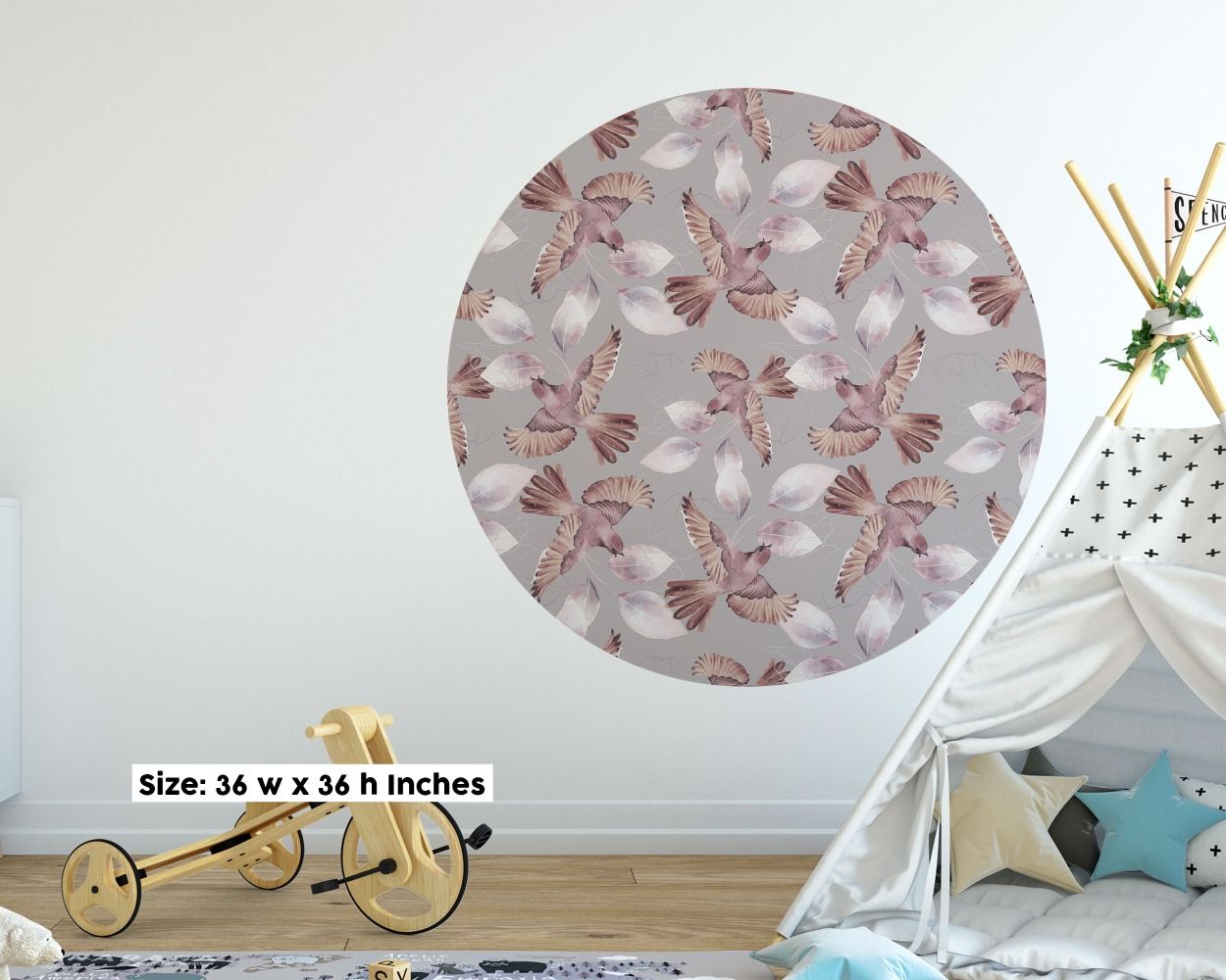 Best Beautiful Circle Shape Floral Headboard Wall Stickers