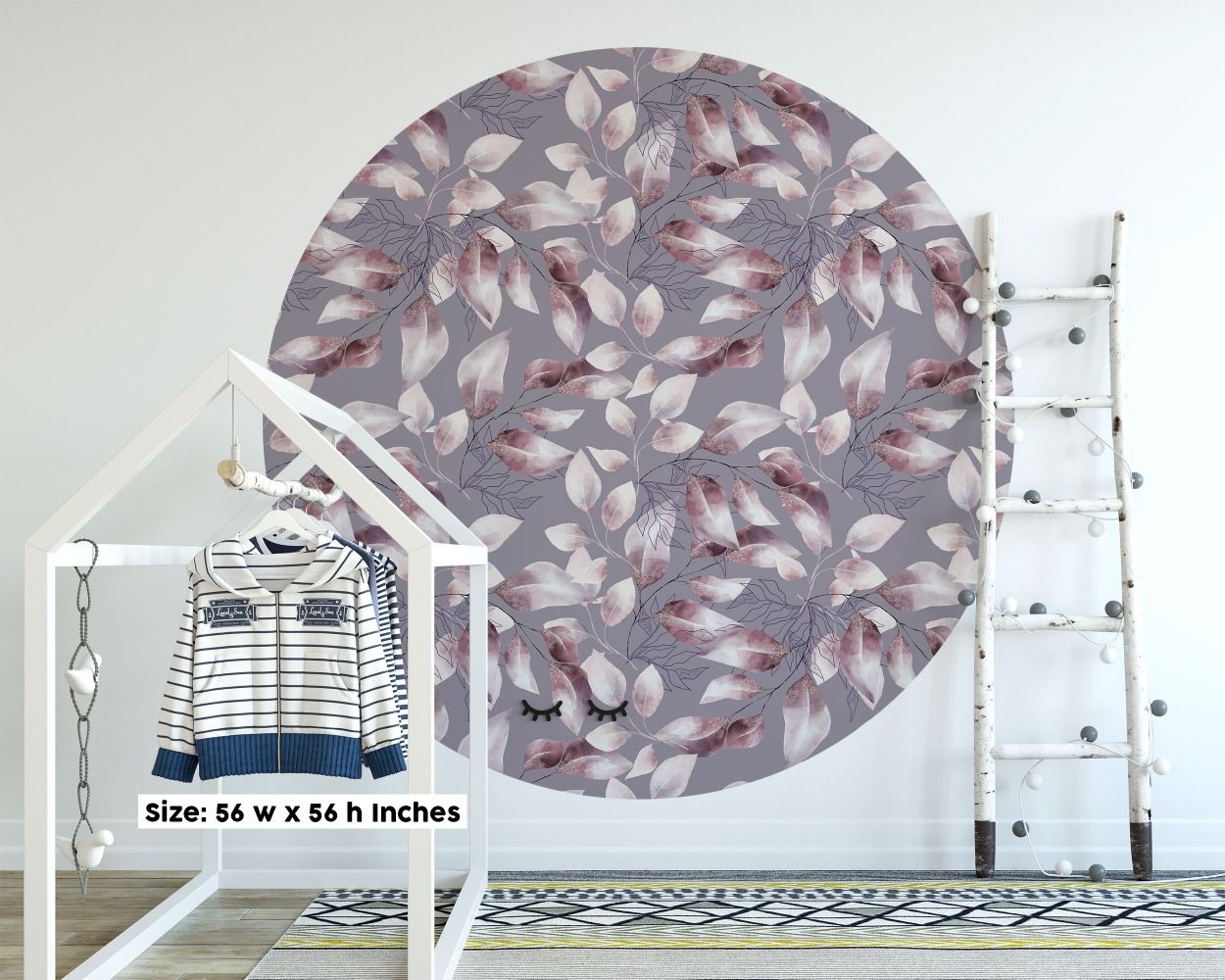 Circle Shape Floral Headboard Wall Decals