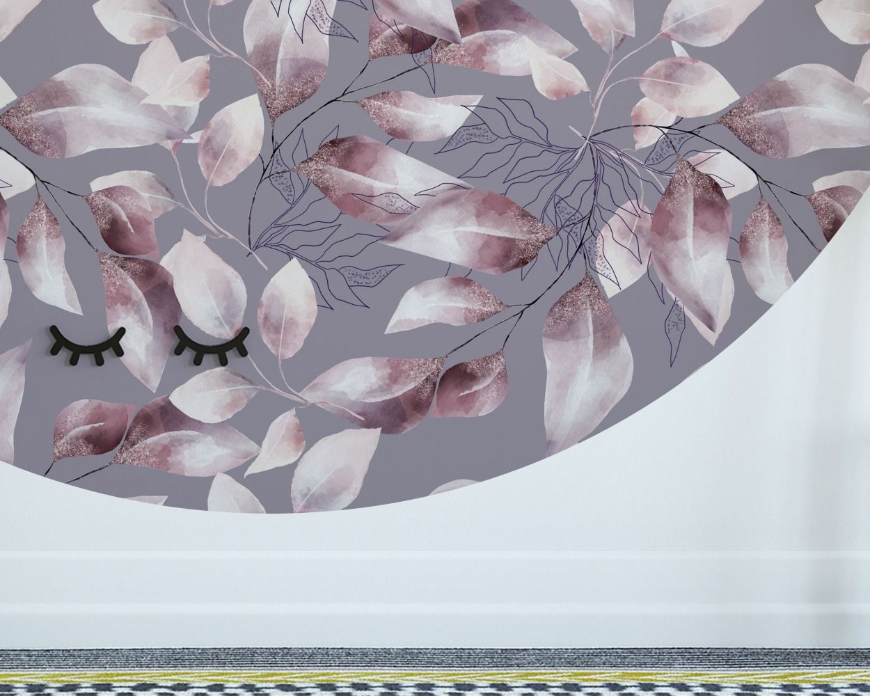 Best stylish Circle Shape Floral Headboard Wall Stickers for bedroom wall decor