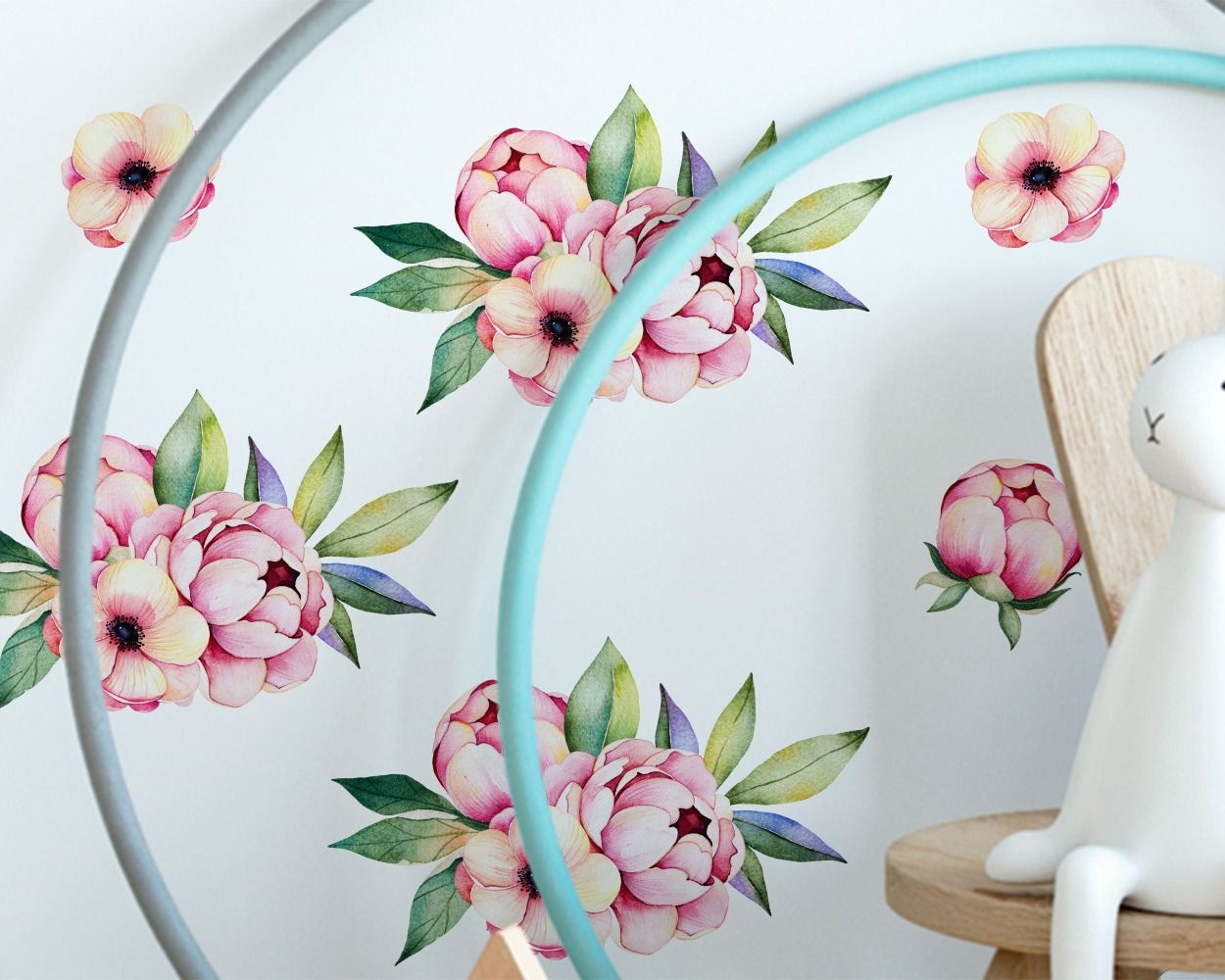 Best Beautiful Flowers with Leaves Floral Headboard Wall Stickers for bedroom wall decor. shop now
