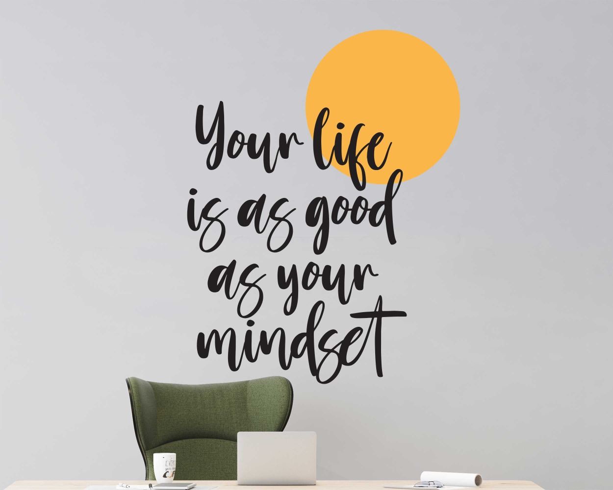 Your Life Is As Good As Your Mindset Motivational Wall Stickers